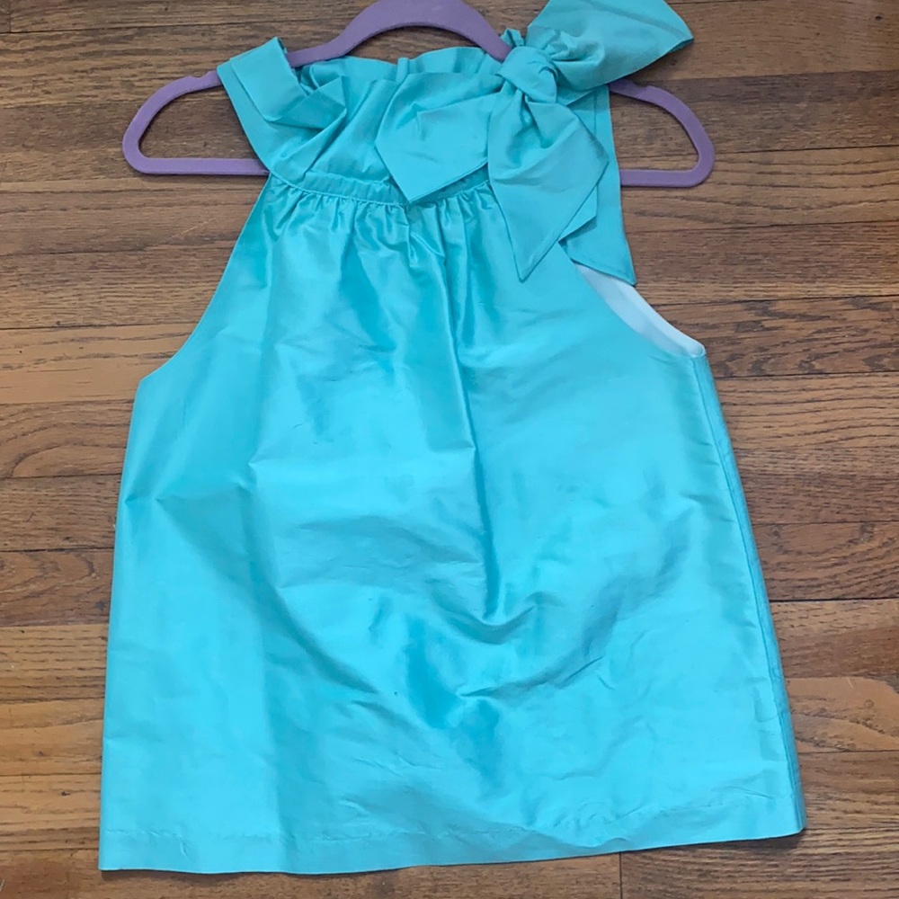 Laroque turquoise Caroline bow top silk 4